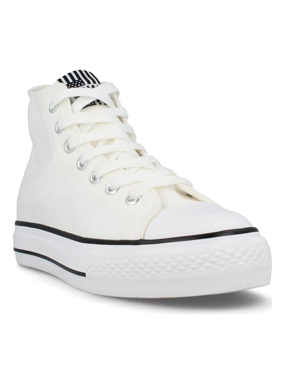 B&W  DEPORTIVA BASKET PLATAFORMA LONA BLANCO