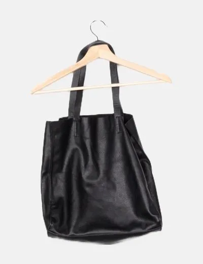 Bershka Bolso negro polipiel