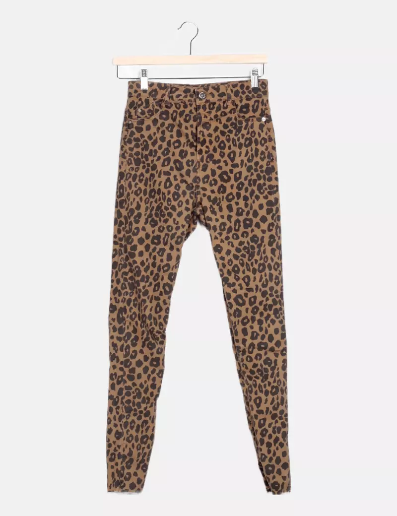 Bershka Jeans bicolor animal print