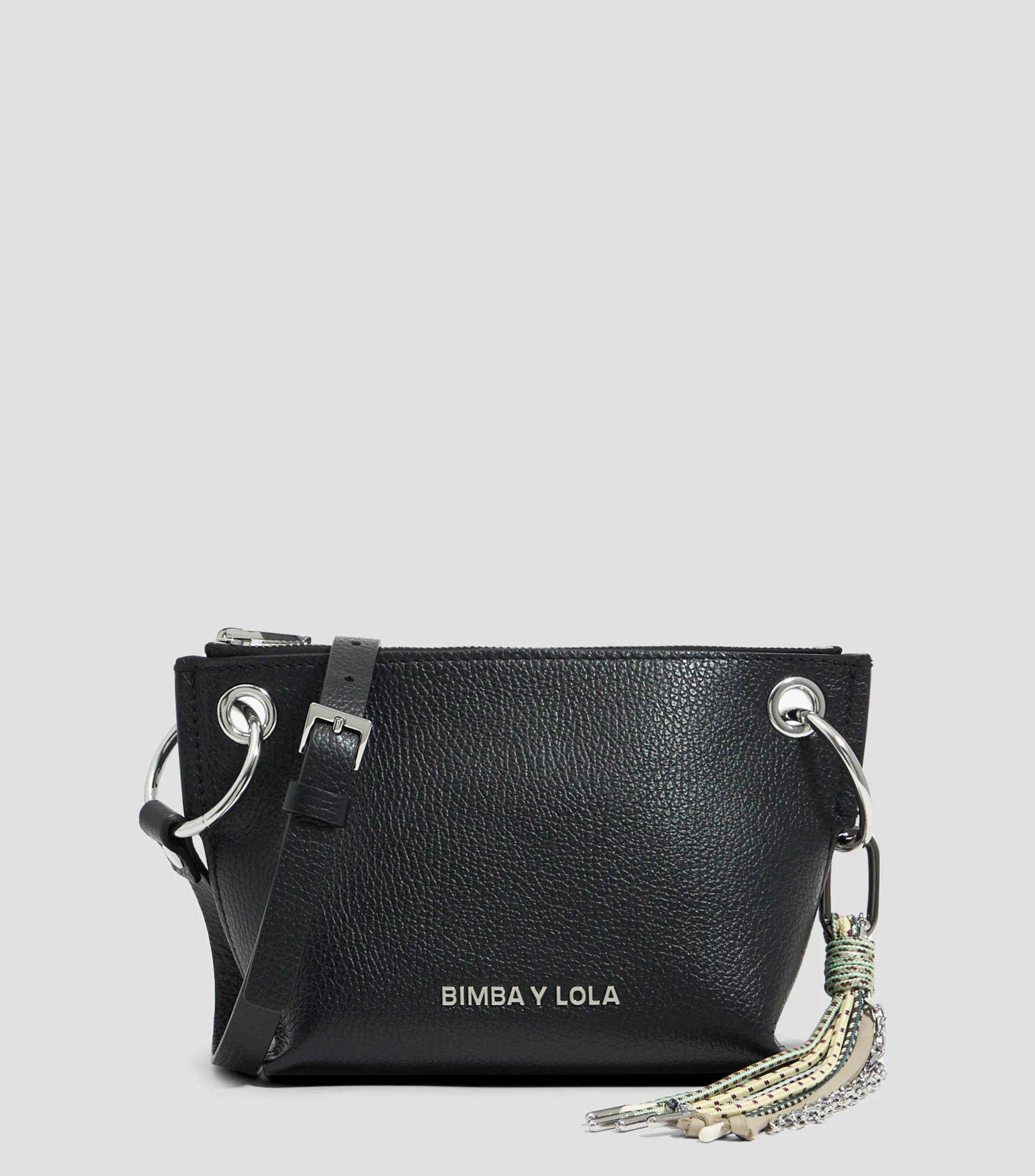 Bimba y Lola Bolso shoulder trapecio pequeño piel negro Mujer
