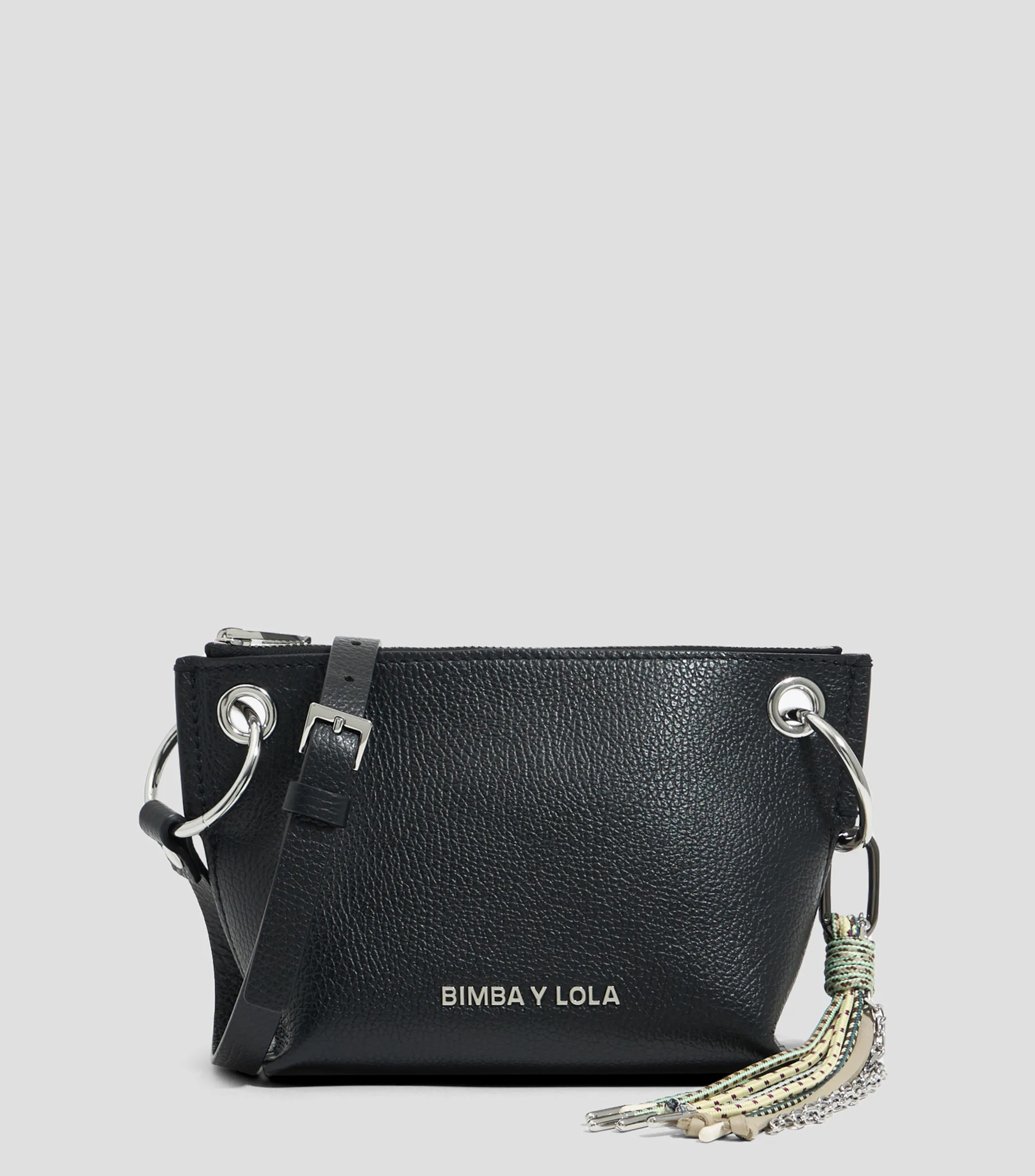 Bimba y Lola Bolso shoulder trapecio pequeño piel negro Mujer