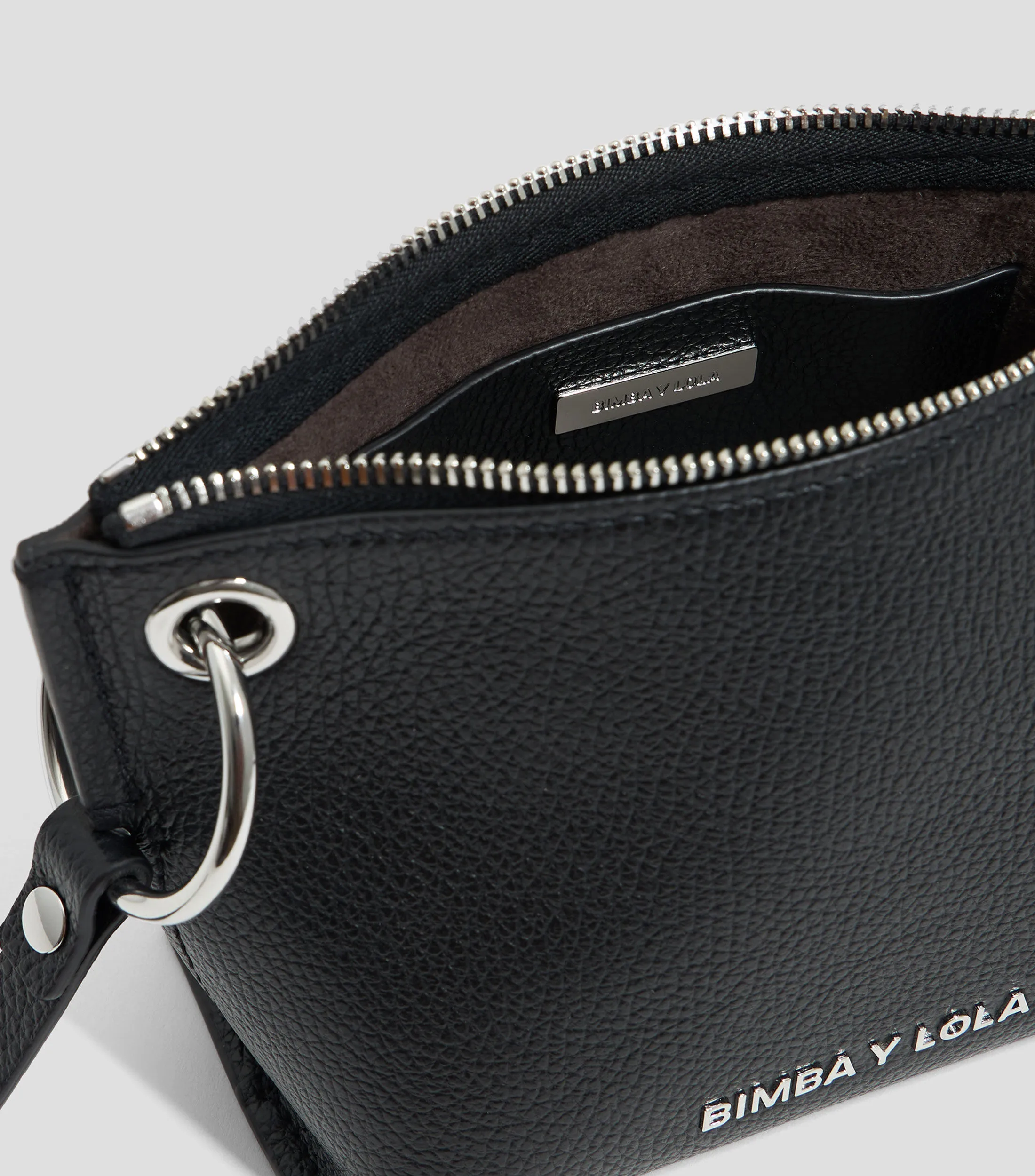 Bimba y Lola Bolso shoulder trapecio pequeño piel negro Mujer