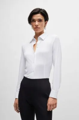 Blusa extra slim fit en dobby elástico técnico italiano