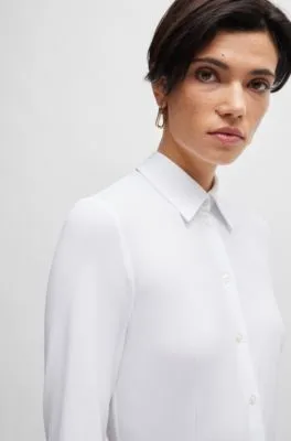 Blusa extra slim fit en dobby elástico técnico italiano