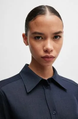 Blusa regular fit de sarga con efecto denim