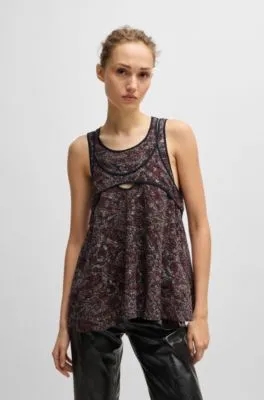 Blusa regular fit sin mangas con detalle solapado