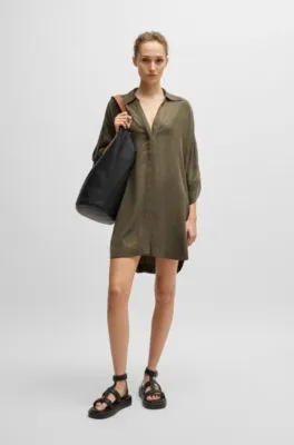 Blusa vestido relaxed fit con cierre oculto