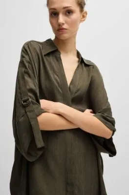 Blusa vestido relaxed fit con cierre oculto