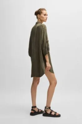 Blusa vestido relaxed fit con cierre oculto