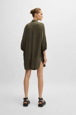Blusa vestido relaxed fit con cierre oculto