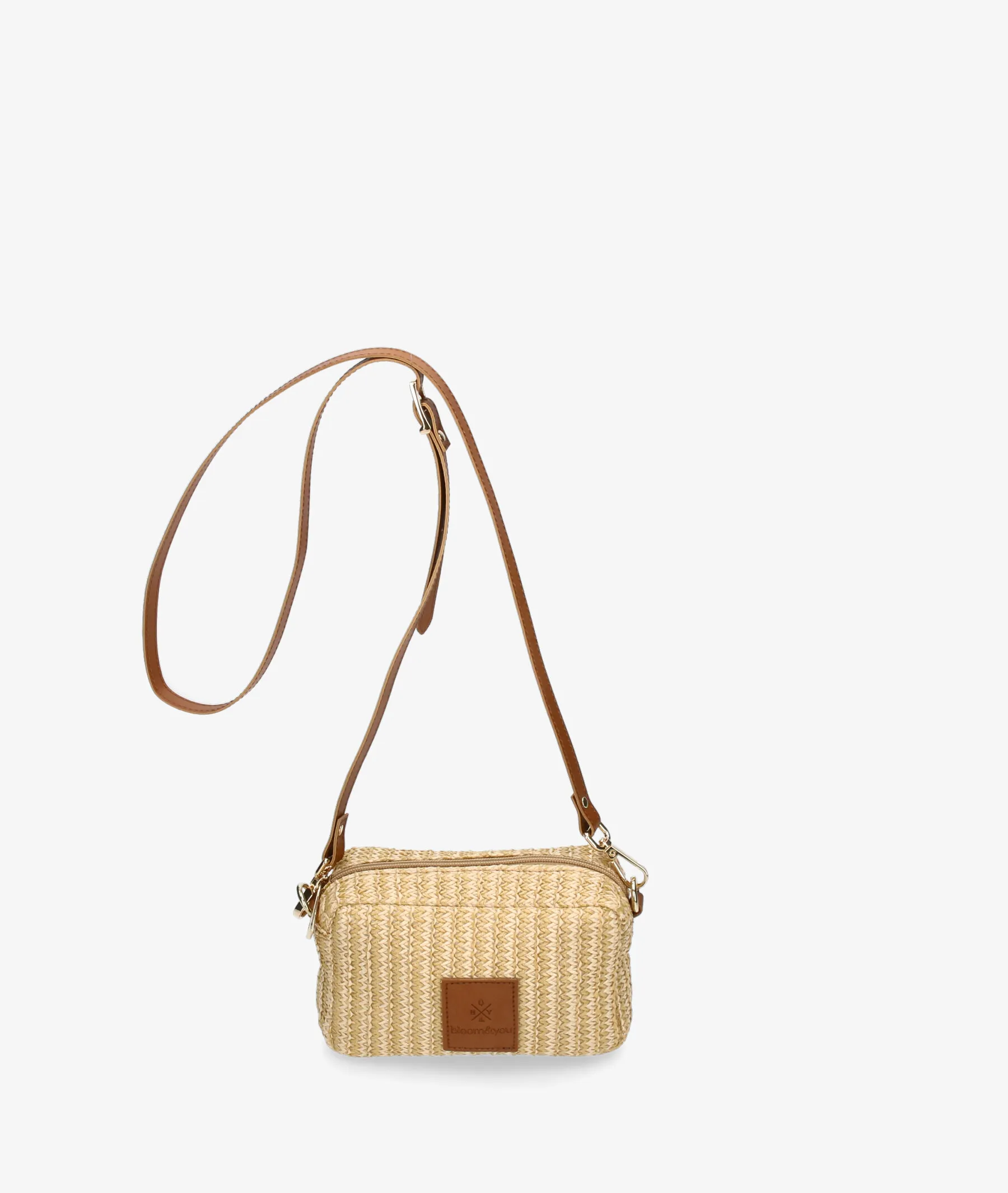 Bolso de rafia bloom&you BLOOM CROSS MINI en beige  Medidas  17 x 10 x 6 cmts