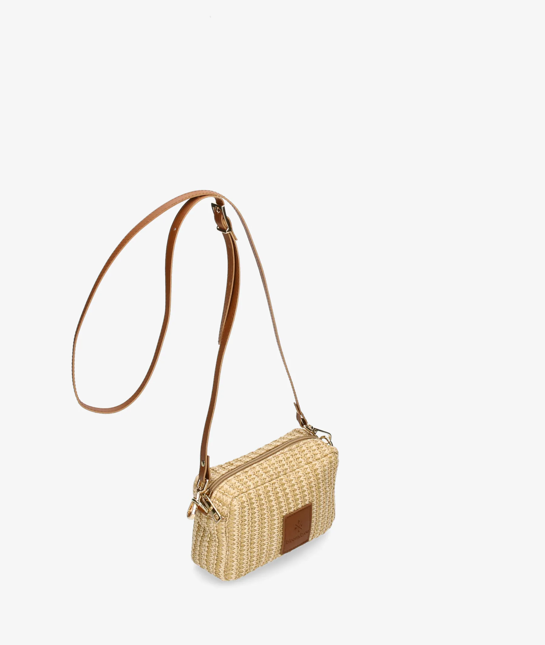Bolso de rafia bloom&you BLOOM CROSS MINI en beige  Medidas  17 x 10 x 6 cmts