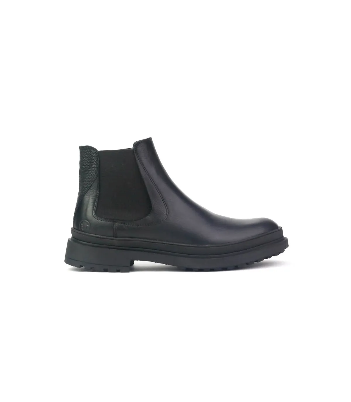 Botín estilo chelsea para hombre en piel negra