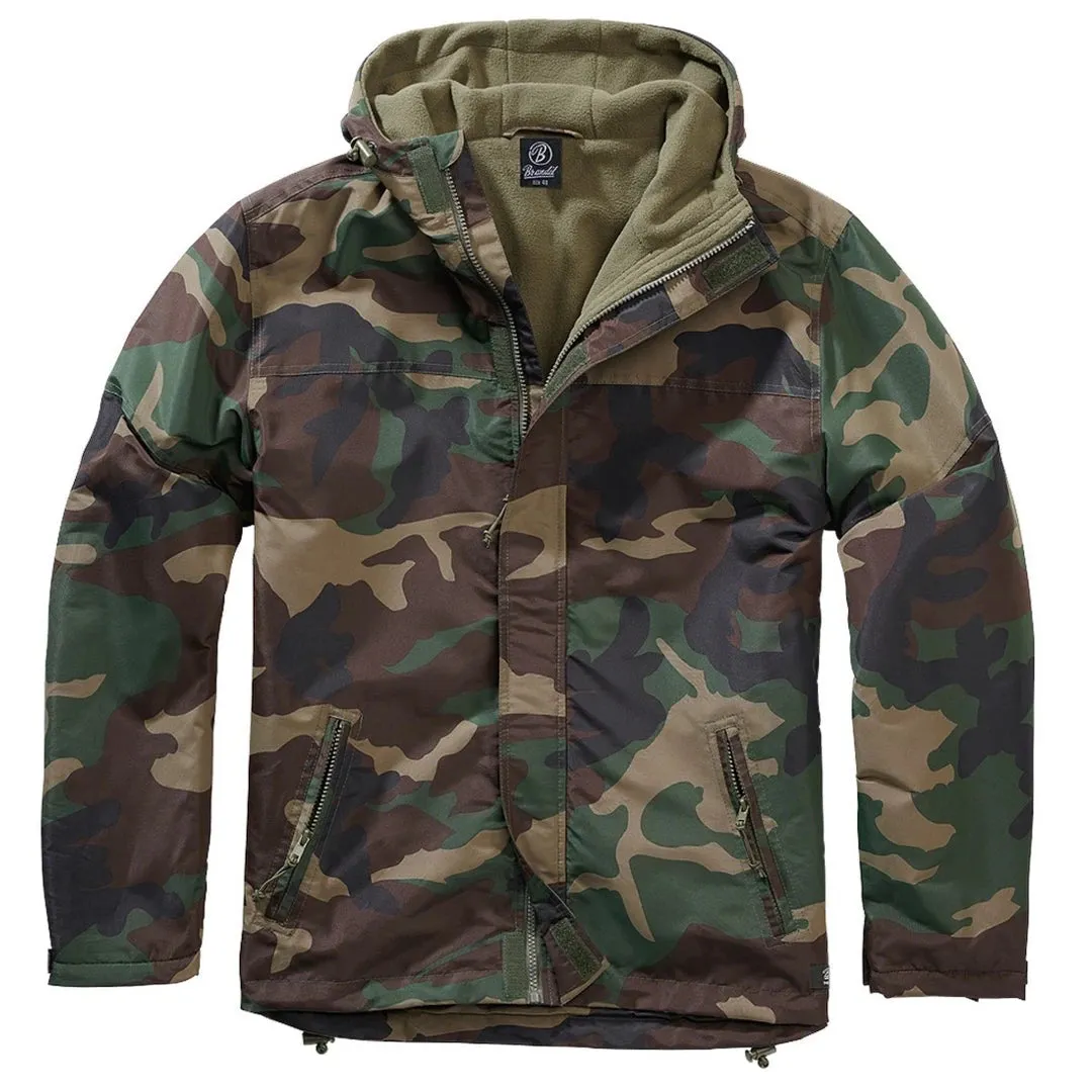 Brandit Windbreaker chaqueta con capucha con cremallera chaqueta militar camufla