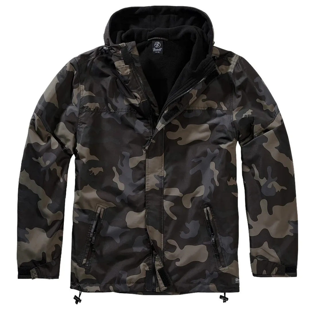 Brandit Windbreaker chaqueta con capucha con cremallera chaqueta militar camufla