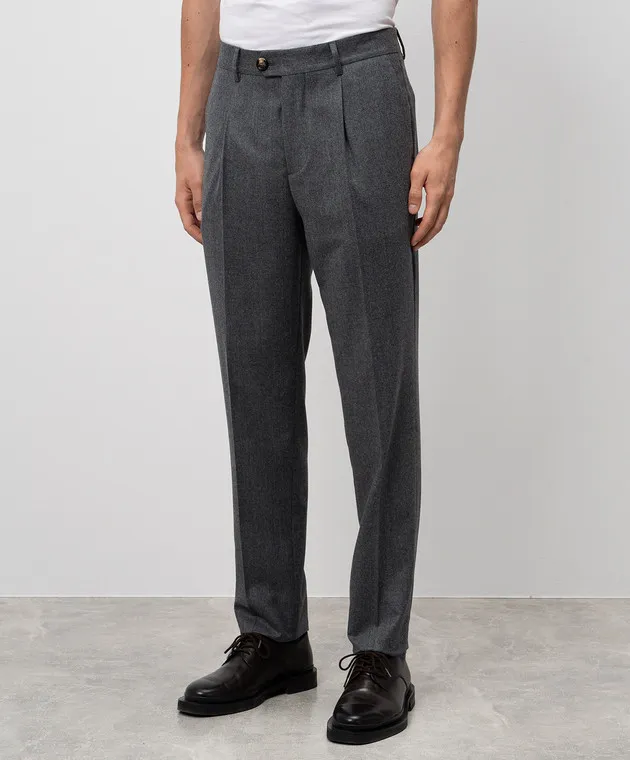 Brunello Cucinelli Gray pants made of wool