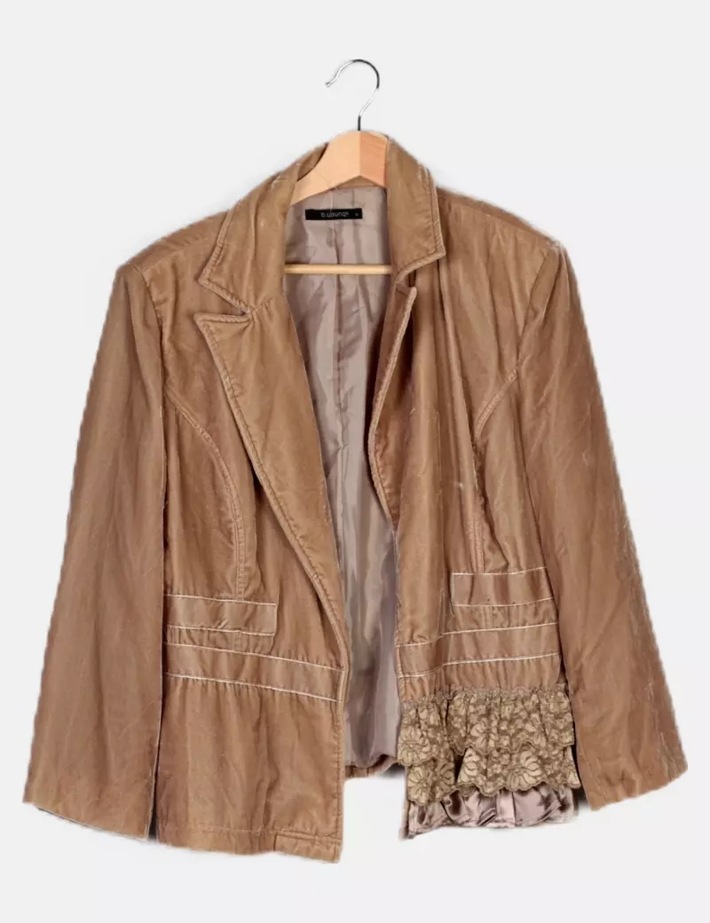 B.Young Chaqueta beige texturizada