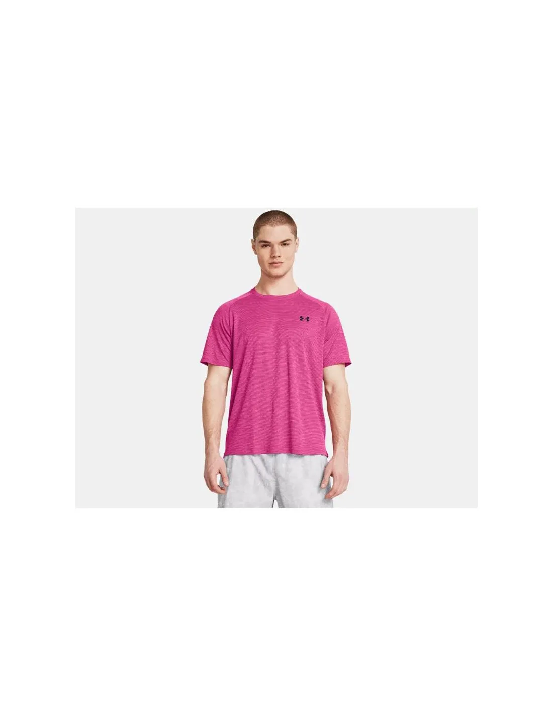 Camiseta de Fitness Under Armour Tech Textured Hombre Rosa
