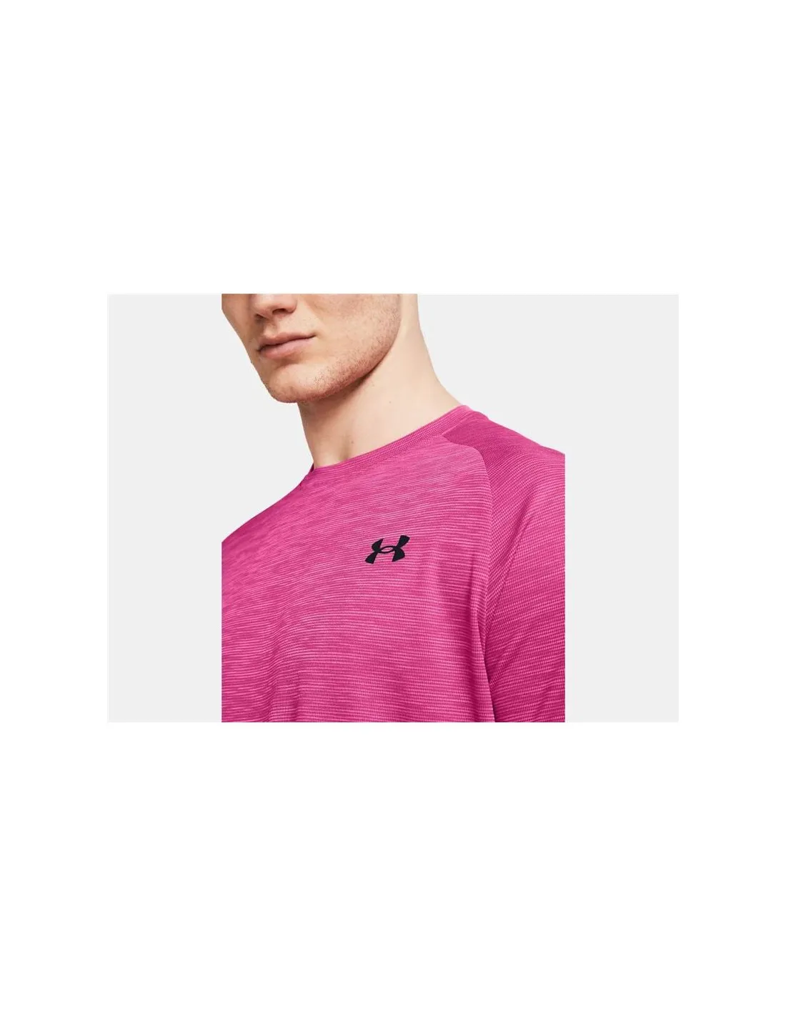 Camiseta de Fitness Under Armour Tech Textured Hombre Rosa