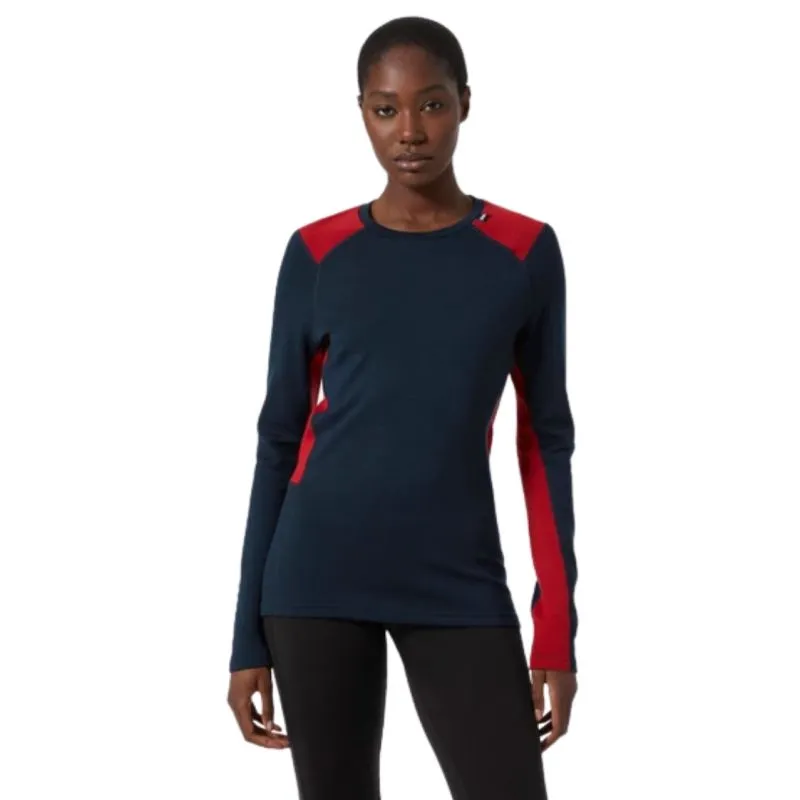 Camiseta Helly Hansen Lifa Merino Midweight Crew (Navy) Mujer
