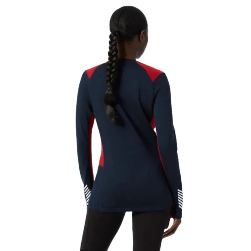 Camiseta Helly Hansen Lifa Merino Midweight Crew (Navy) Mujer