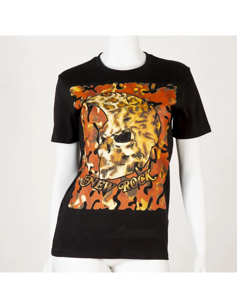 Camiseta Newrock skull fuego