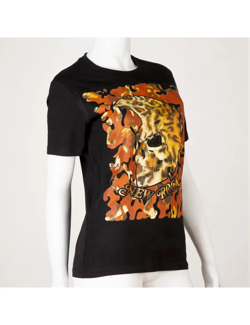 Camiseta Newrock skull fuego
