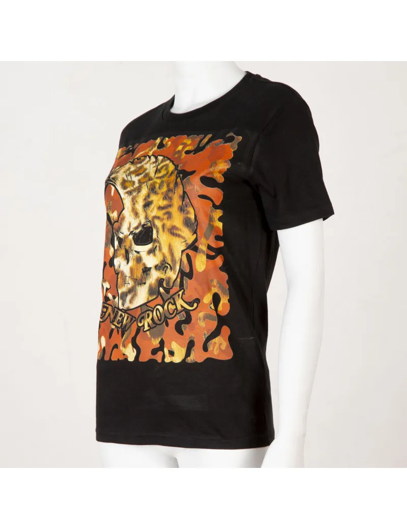Camiseta Newrock skull fuego