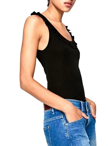 camiseta pepe jeans diane negro mujer