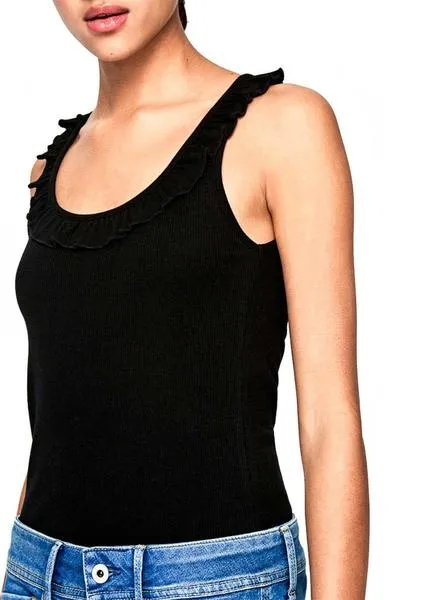 camiseta pepe jeans diane negro mujer