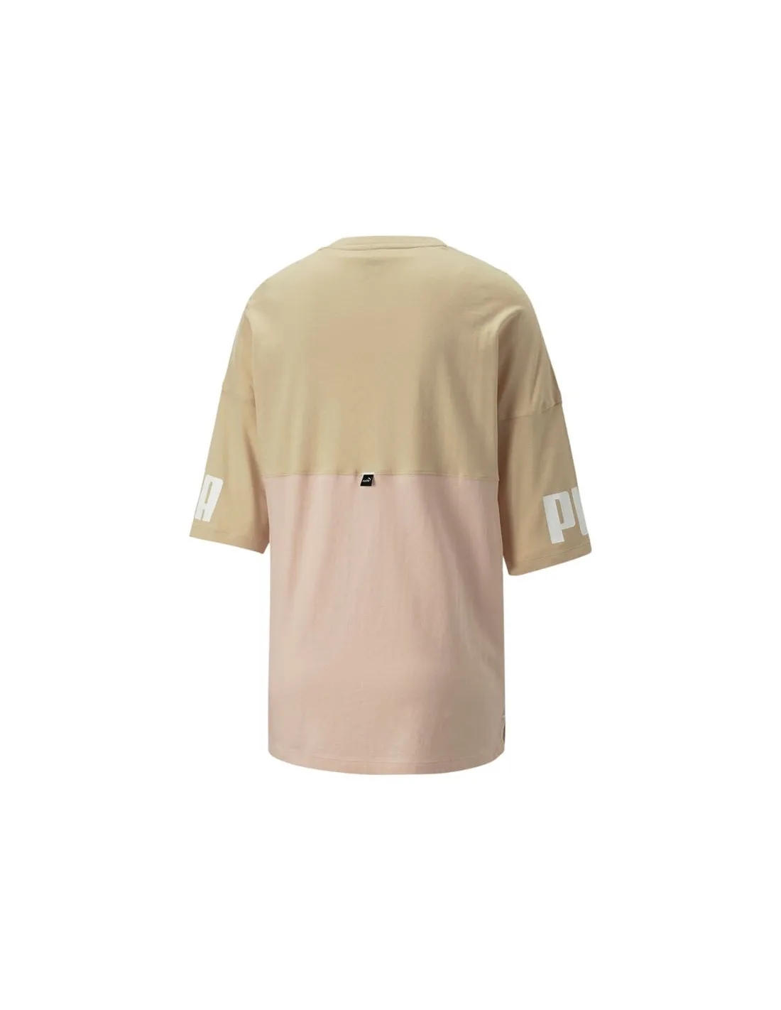 Camiseta Puma Power Colorblock Mujer Beige