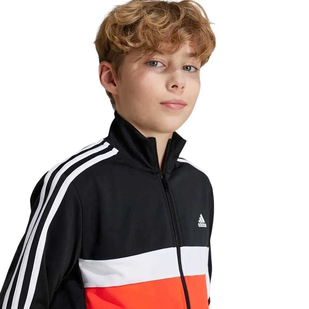 CHANDAL ADIDAS U 3 BANDAS ESSENTIALS TIBERIO NEGRO ROJO BLANCO IY1795 TRACKSUIT NIÑO