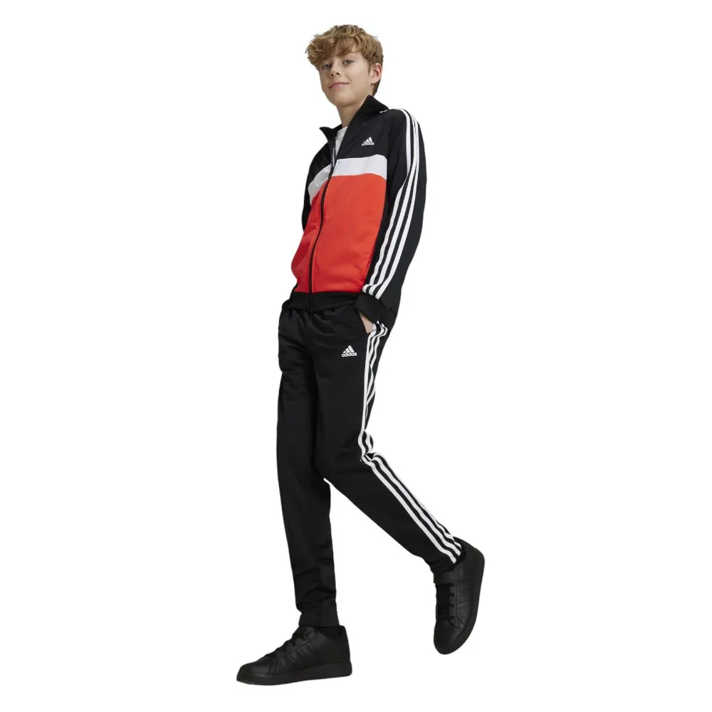 CHANDAL ADIDAS U 3 BANDAS ESSENTIALS TIBERIO NEGRO ROJO BLANCO IY1795 TRACKSUIT NIÑO