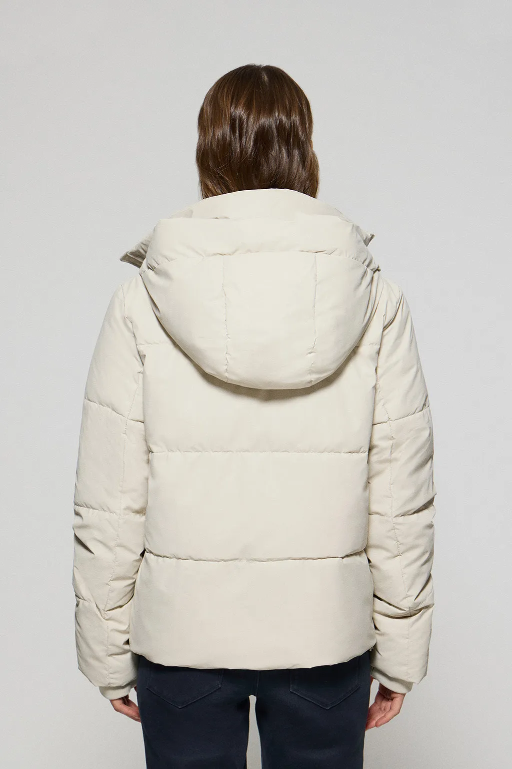 Chaqueta acolchada gris Glacier de capucha fija y detalles Polo Club