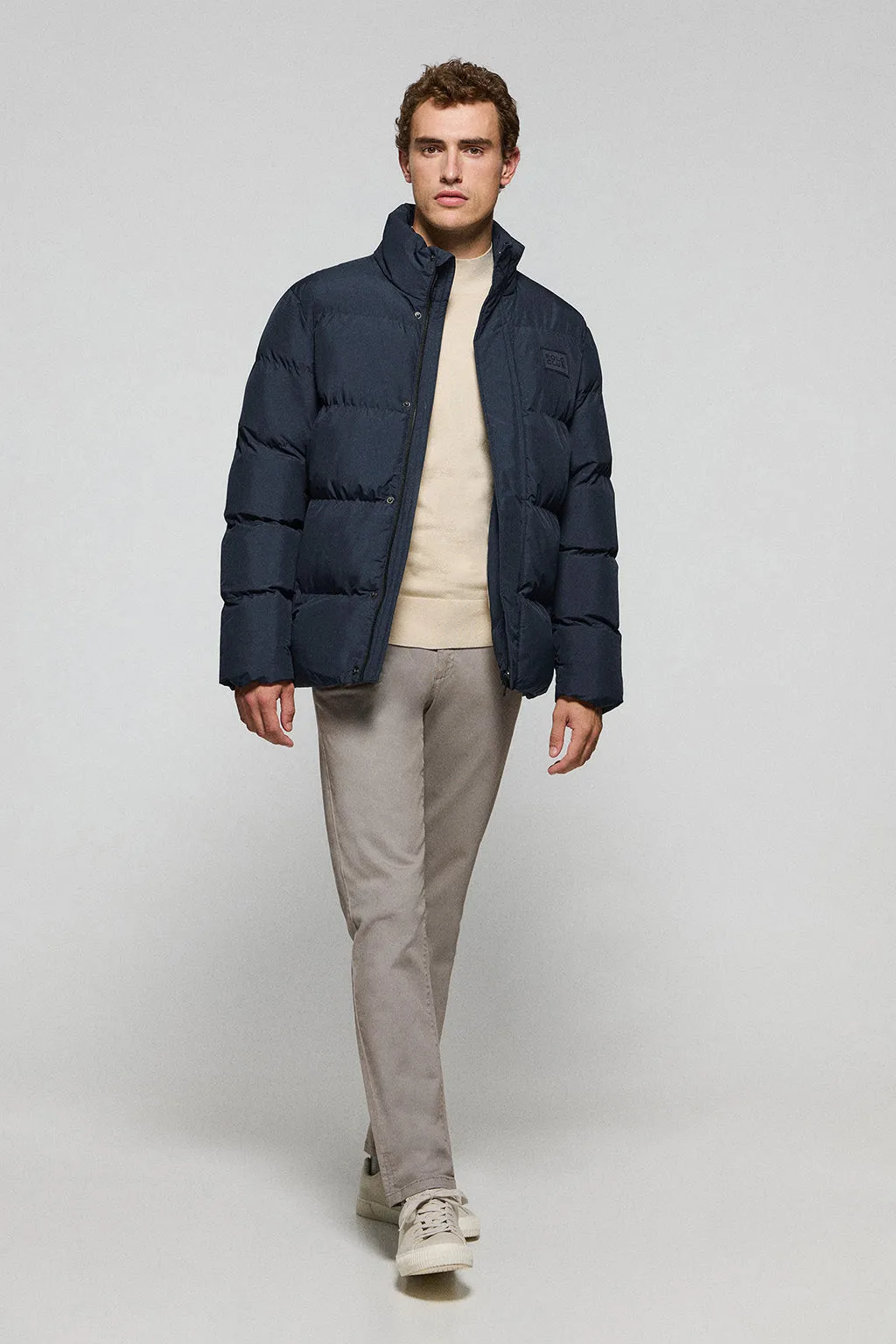 Chaqueta azul marino Slope acolchada con detalles Polo Club