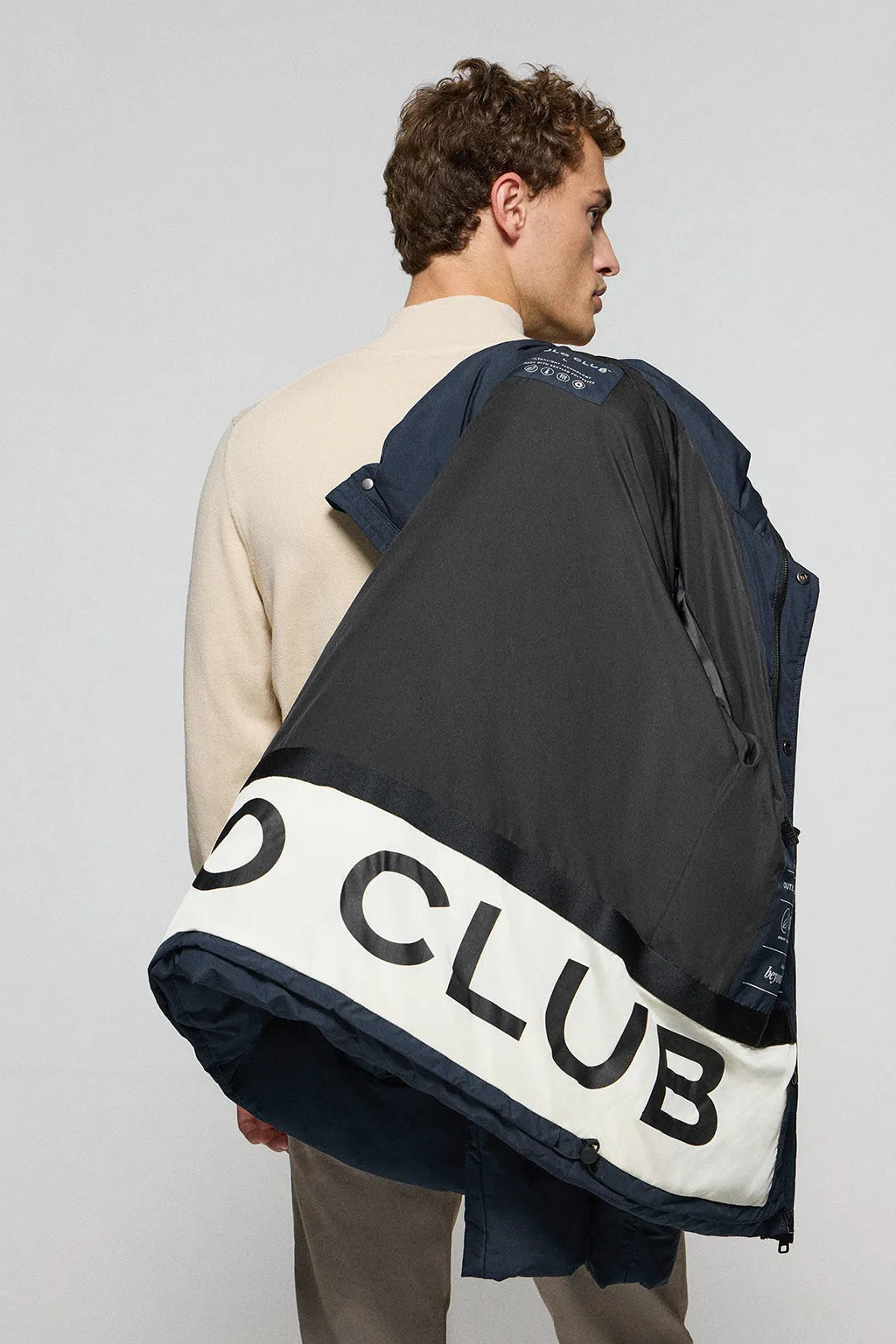 Chaqueta azul marino Slope acolchada con detalles Polo Club