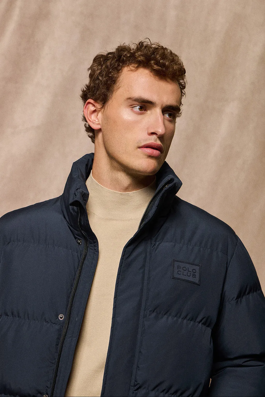 Chaqueta azul marino Slope acolchada con detalles Polo Club