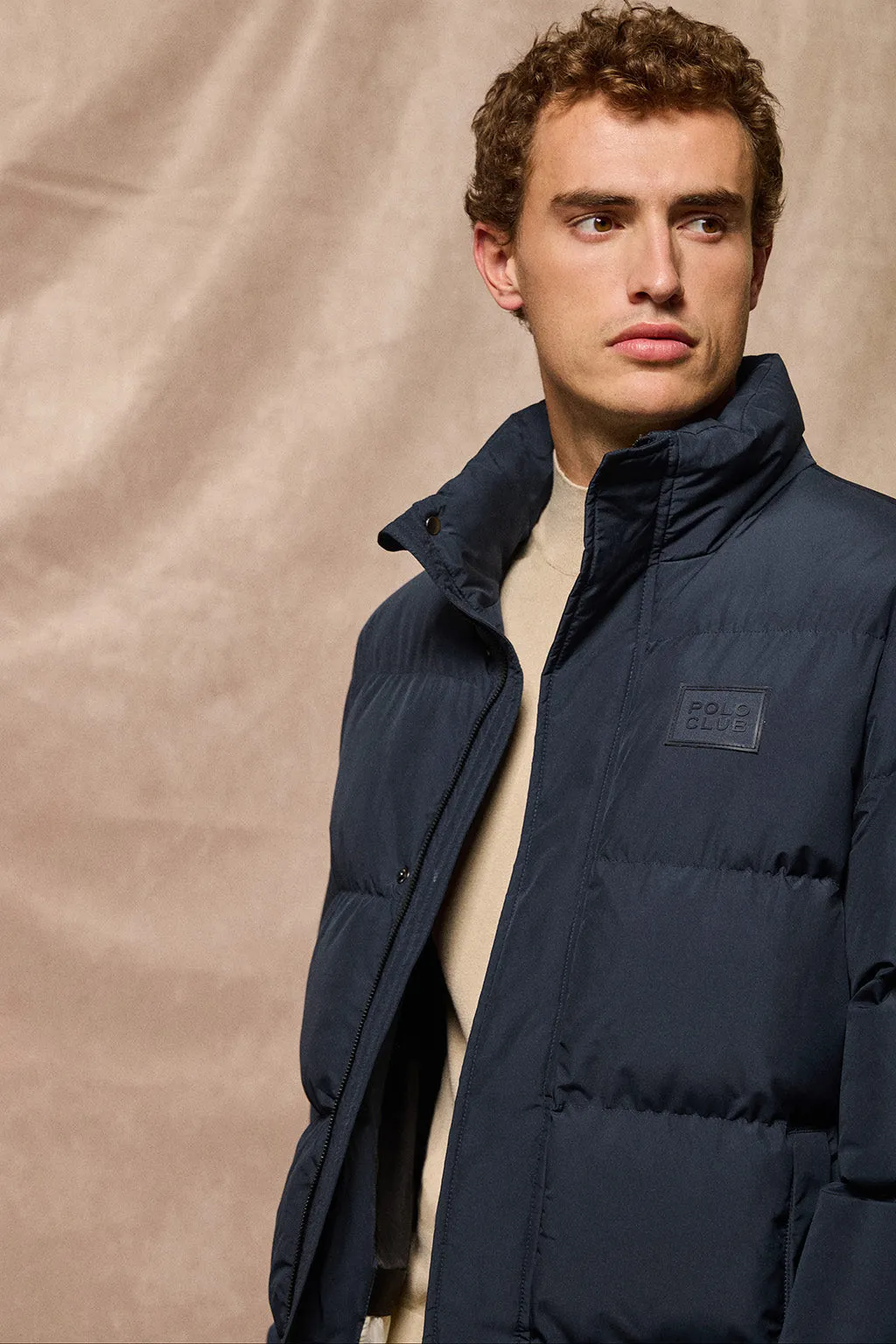 Chaqueta azul marino Slope acolchada con detalles Polo Club