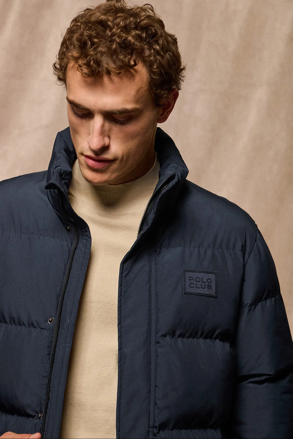 Chaqueta azul marino Slope acolchada con detalles Polo Club