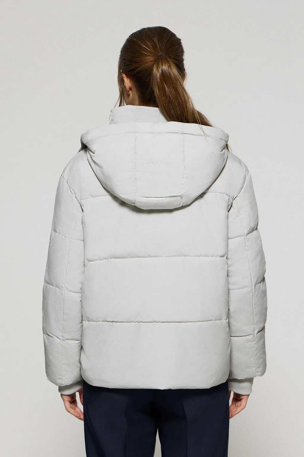 Chaqueta corta Artic gris de capucha fija y detalles Polo Club