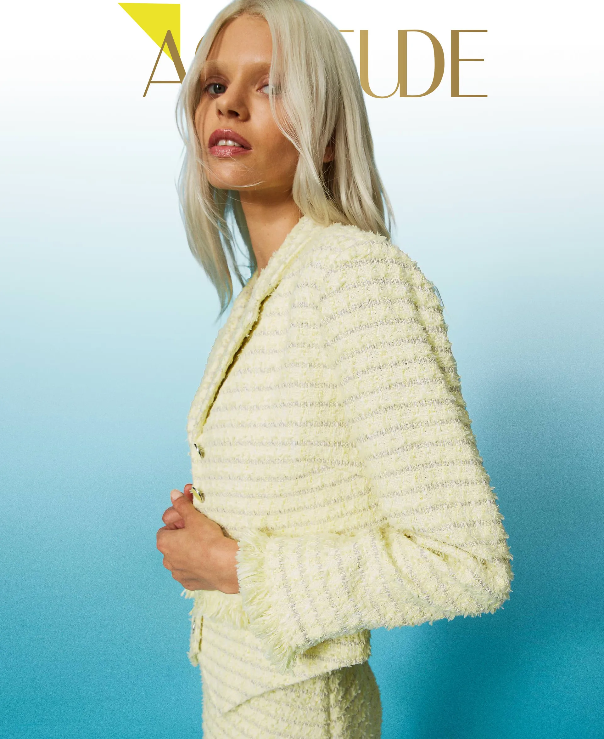 Chaqueta de bouclé con flecos