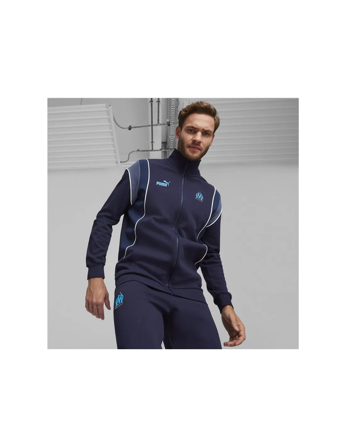 Chaqueta de Fútbol Puma Olympique Marseille Azul Marino Hombre