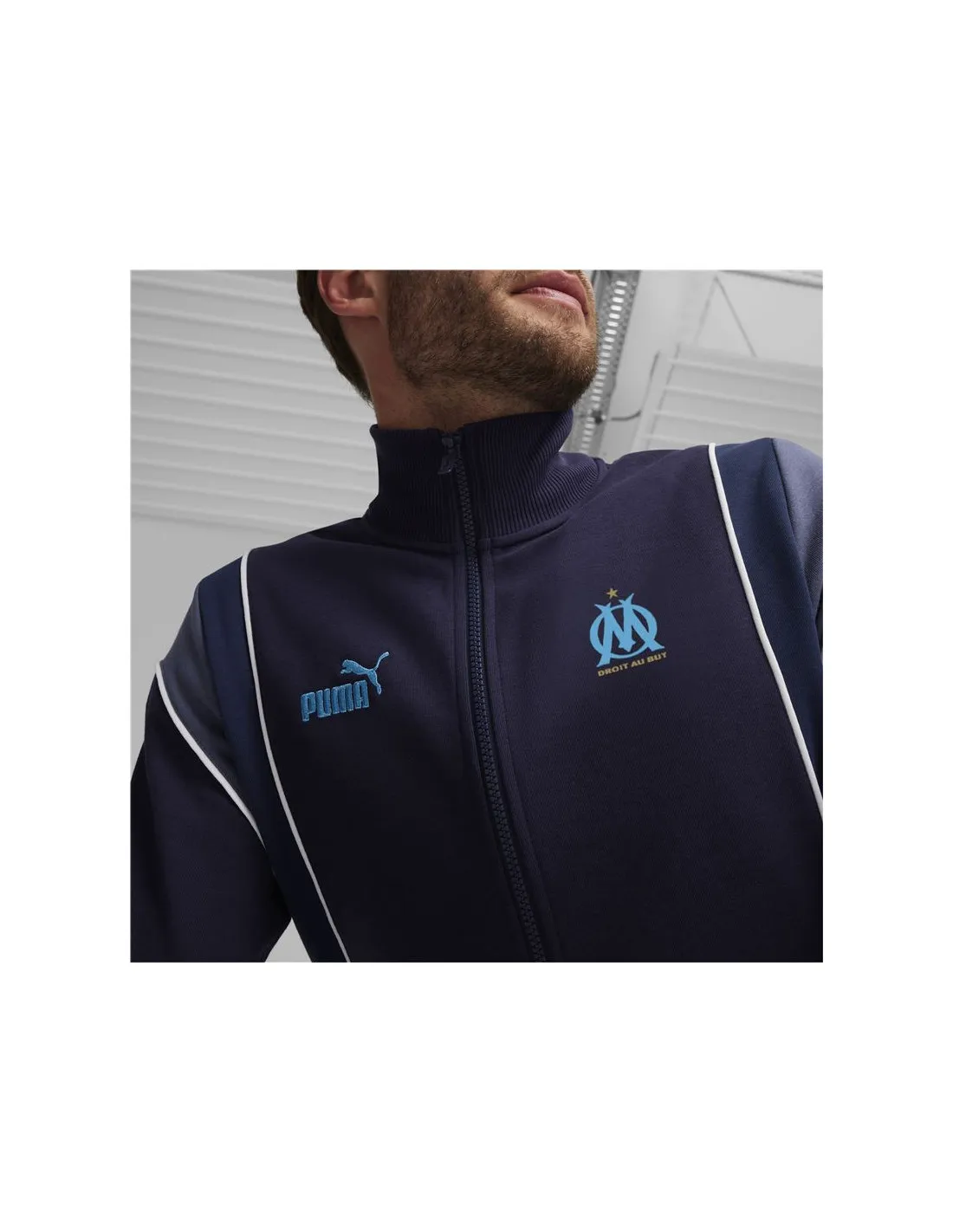 Chaqueta de Fútbol Puma Olympique Marseille Azul Marino Hombre