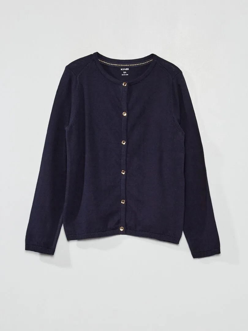 CHAQUETA DE PUNTO FINO  AZUL