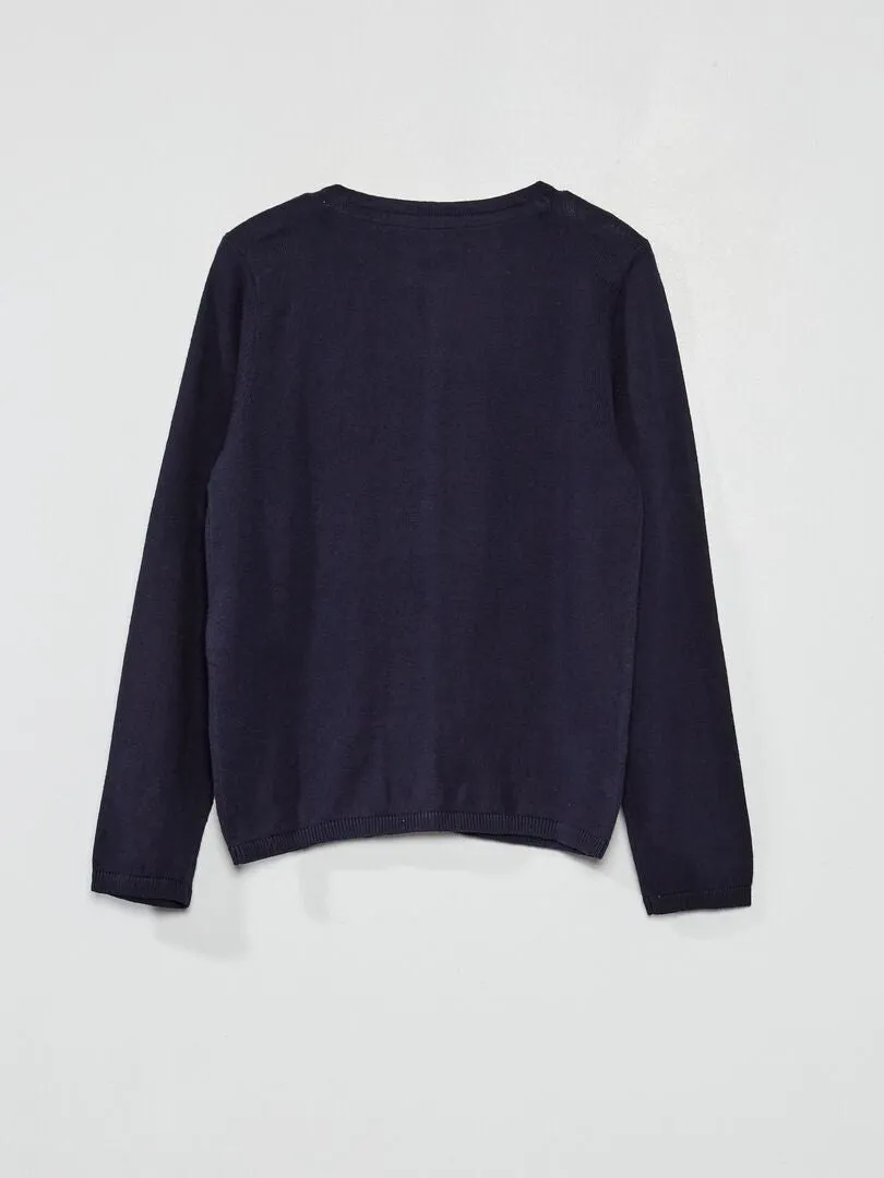 CHAQUETA DE PUNTO FINO  AZUL