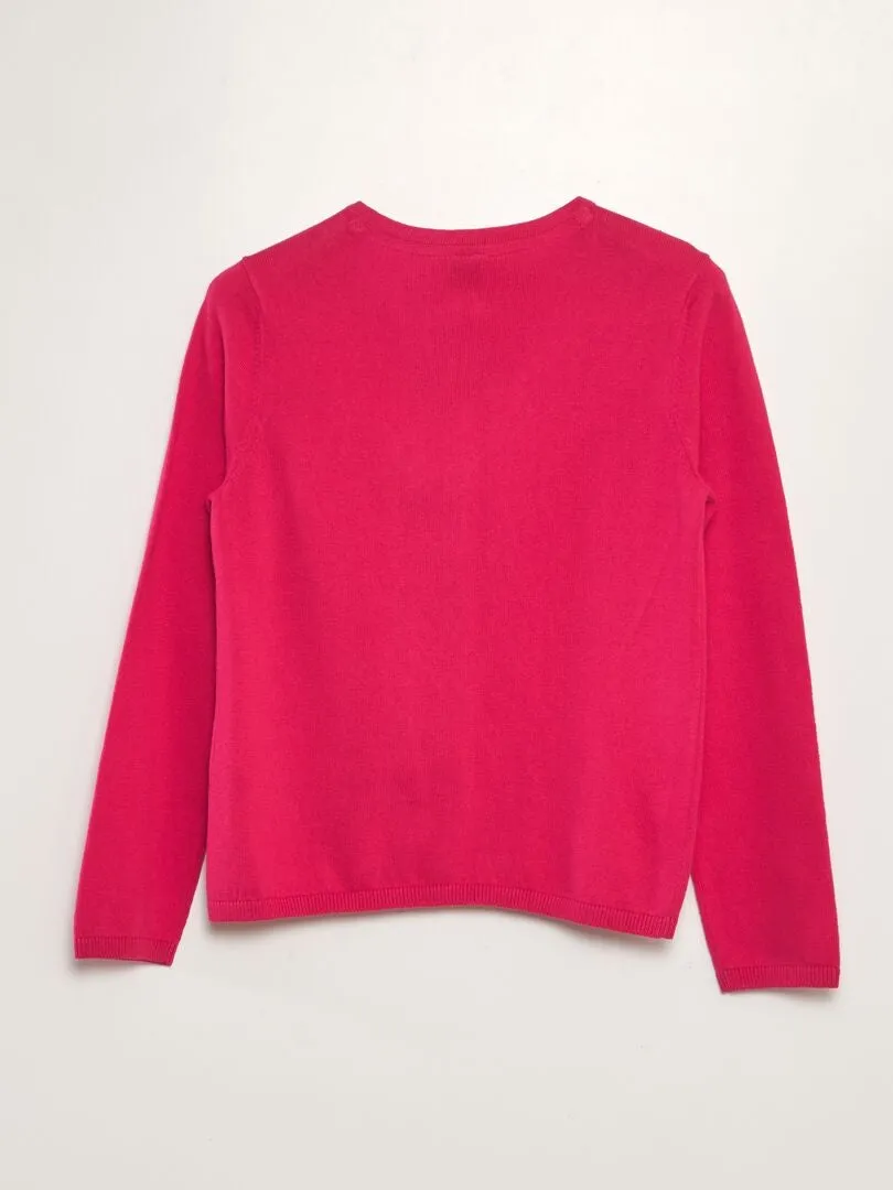 CHAQUETA DE PUNTO FINO  ROJO