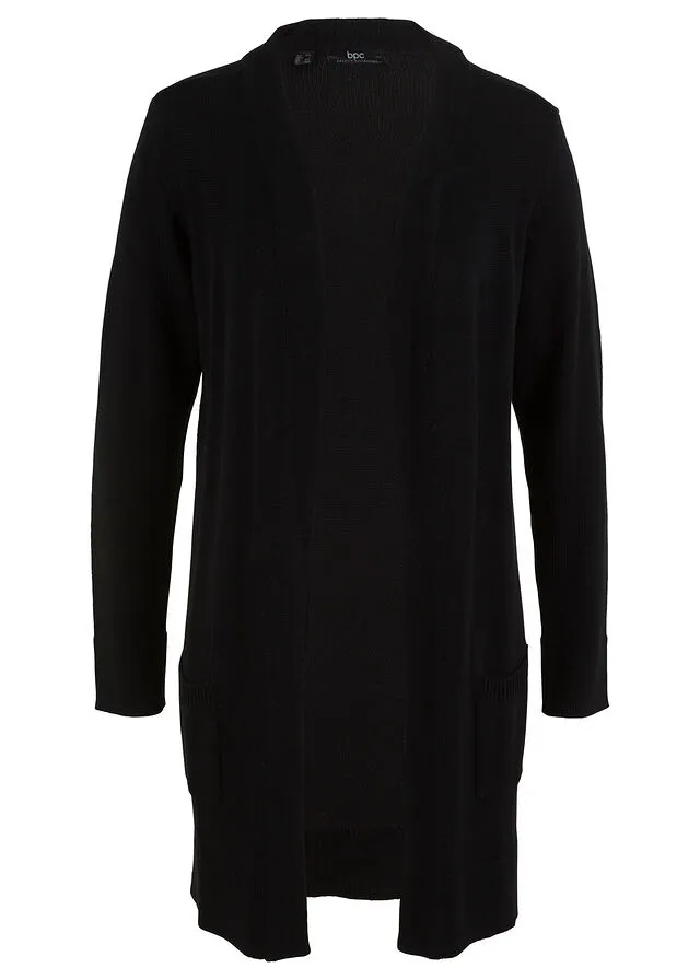 Chaqueta larga de punto Negro