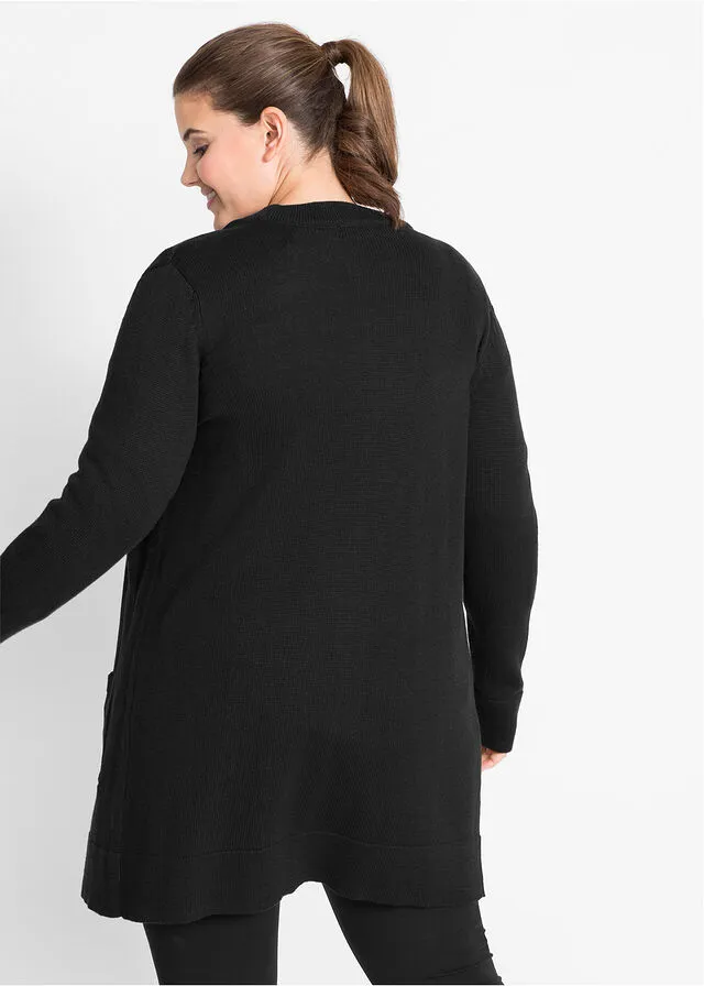 Chaqueta larga de punto Negro
