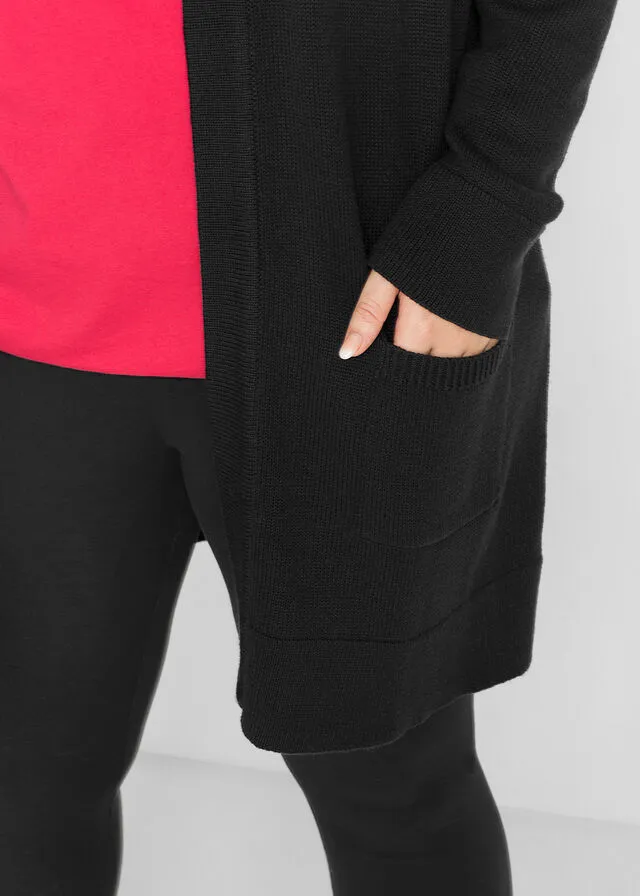 Chaqueta larga de punto Negro