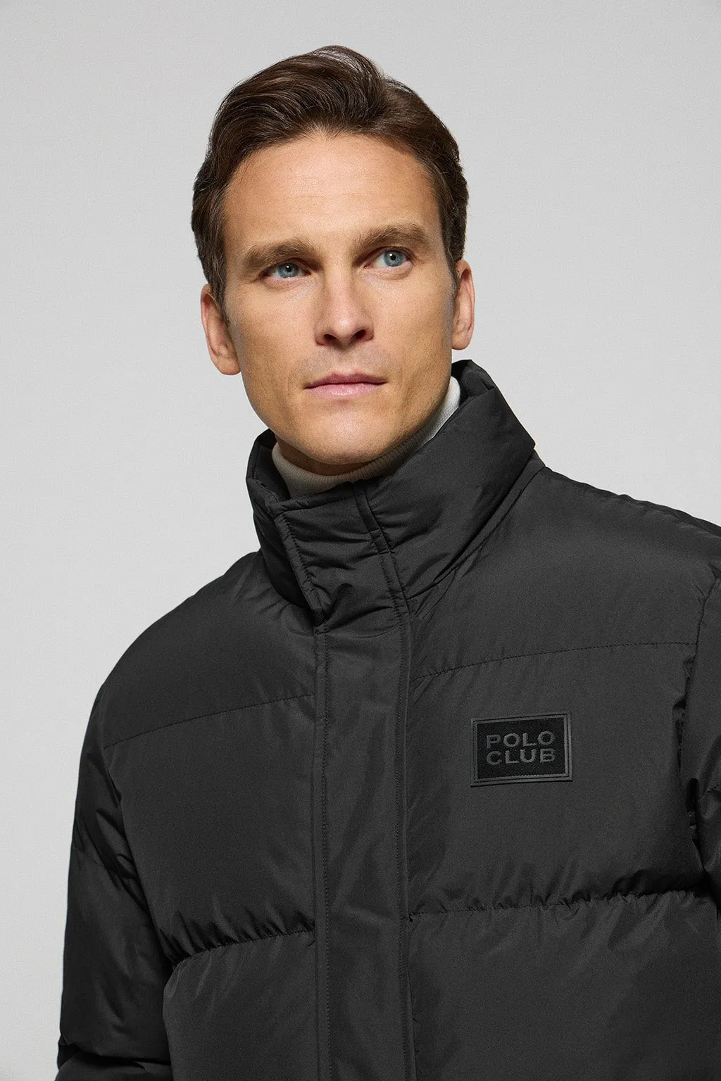 Chaqueta negra Slope acolchada con detalles Polo Club